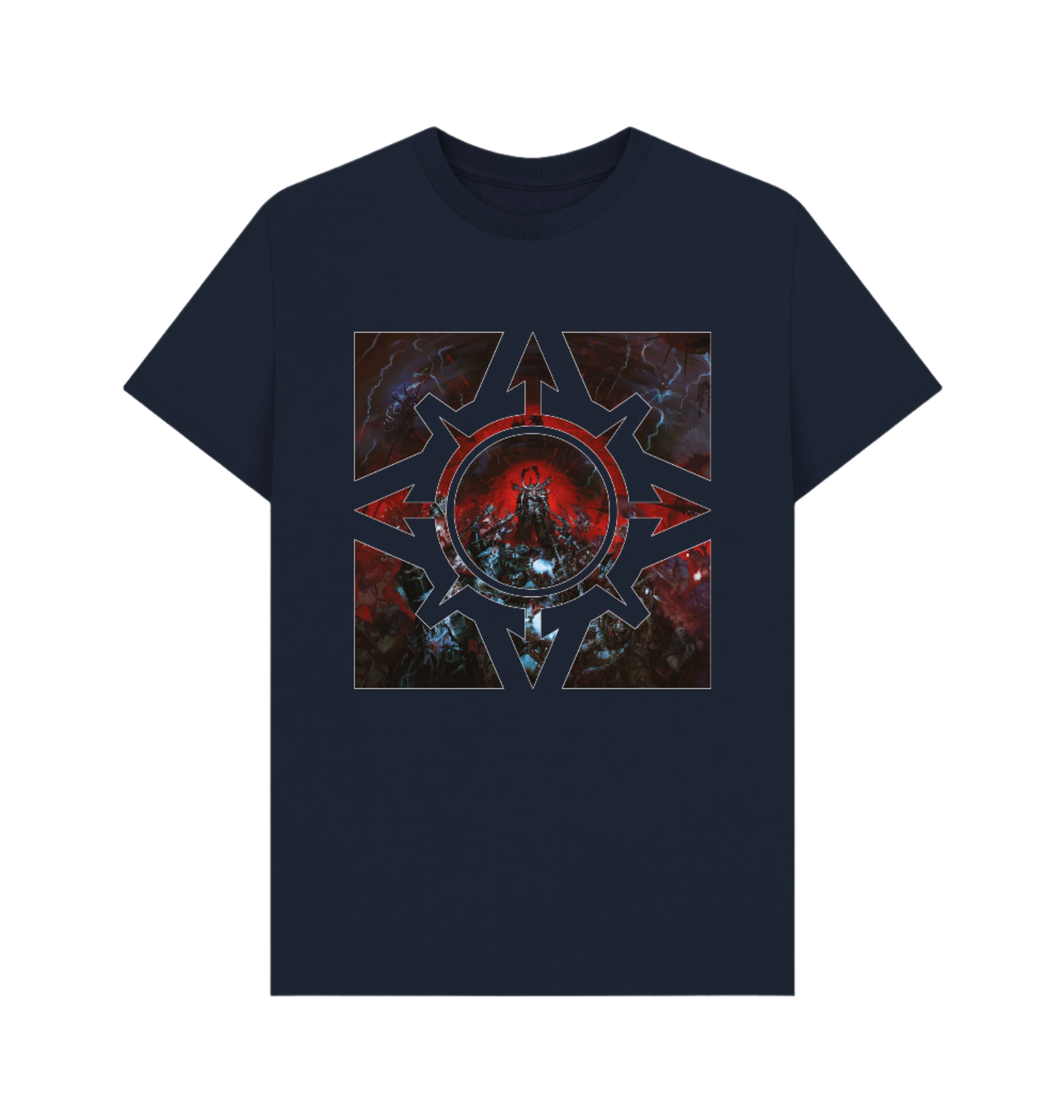 Navy Blue Chaos Space Marines Chaos Star 2 T Shirt